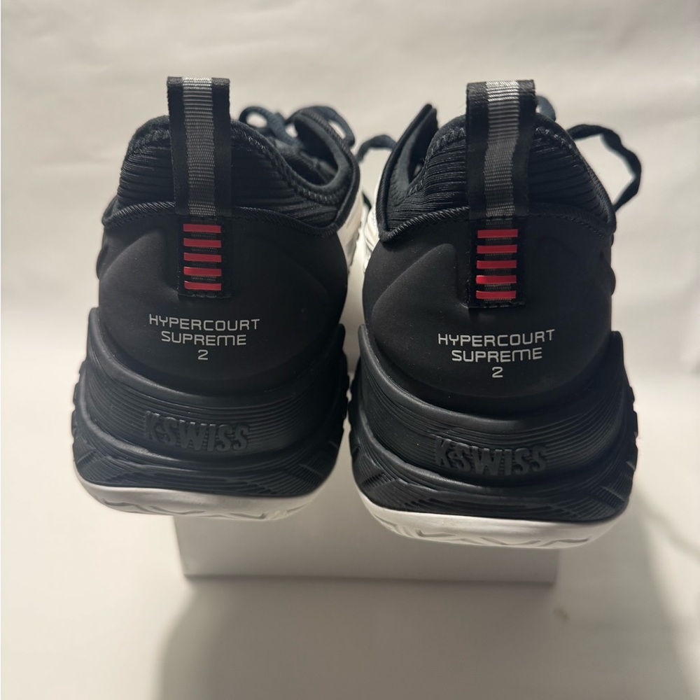 K-Swiss Black, White, and Red Men's Hypercourt Supreme 2 size 12 NWT - Picture 3 of 5
